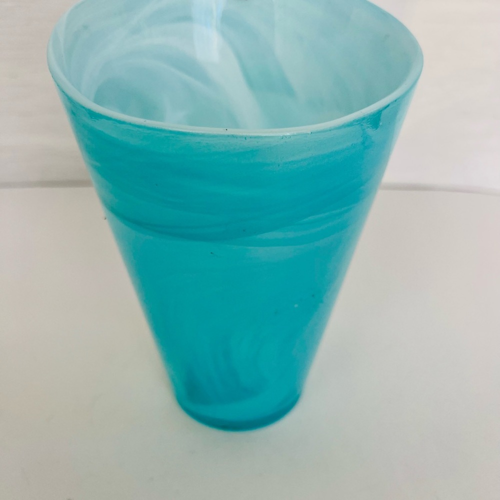 Aqua Seaglass Candy Vase Kosta Sweden